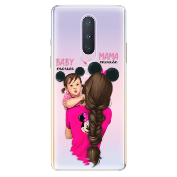 Odolné silikónové puzdro iSaprio - Mama Mouse Brunette and Girl - OnePlus 8
