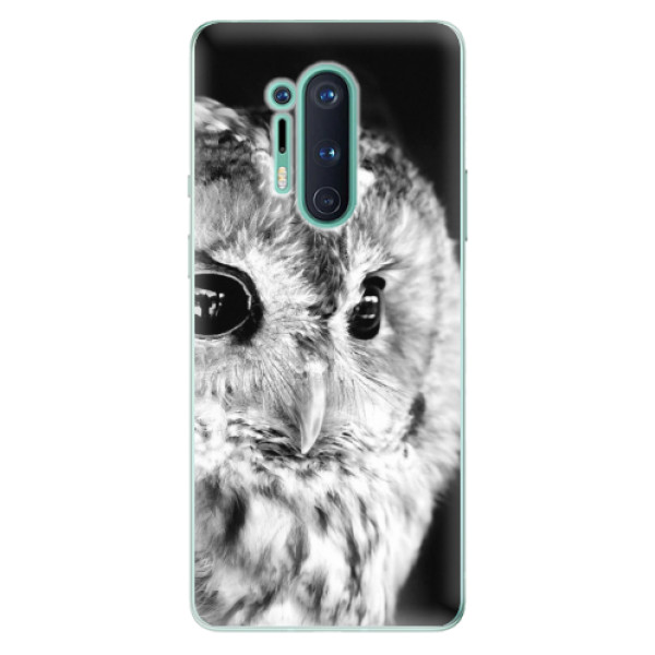 Odolné silikónové puzdro iSaprio - BW Owl - OnePlus 8 Pro