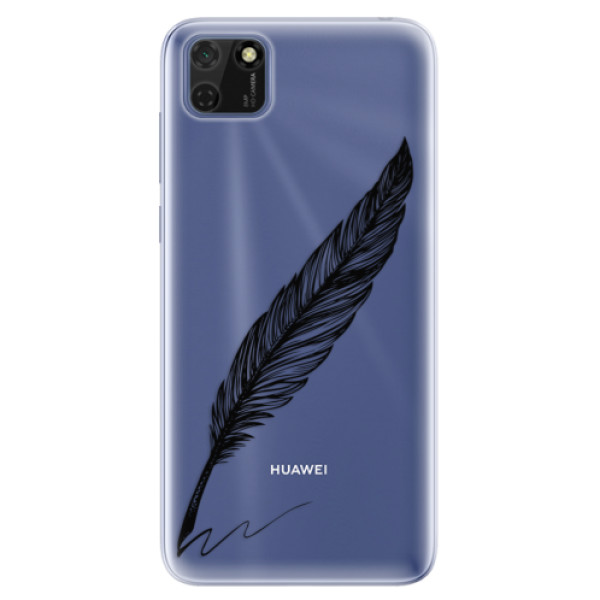 Odolné silikónové puzdro iSaprio - Writing By Feather - black - Huawei Y5p