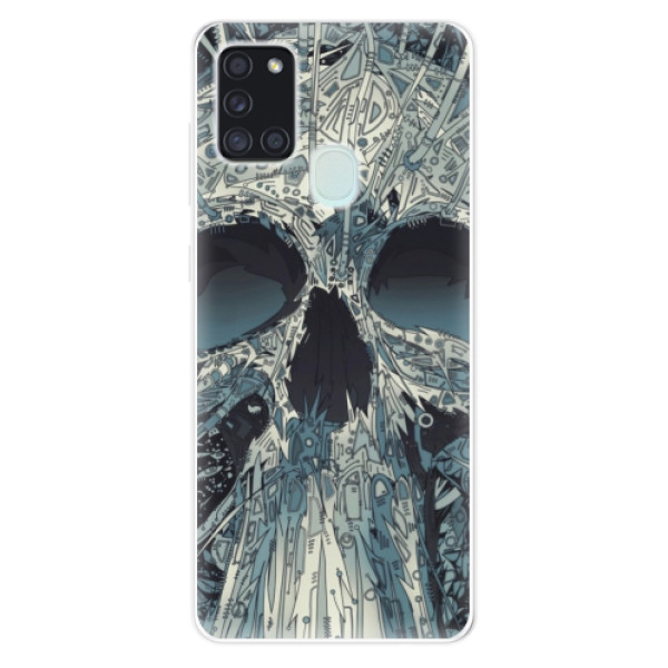 Odolné silikónové puzdro iSaprio - Abstract Skull - Samsung Galaxy A21s