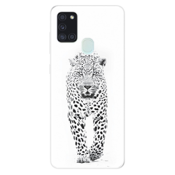 Odolné silikónové puzdro iSaprio - White Jaguar - Samsung Galaxy A21s