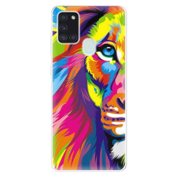 Odolné silikónové puzdro iSaprio - Rainbow Lion - Samsung Galaxy A21s