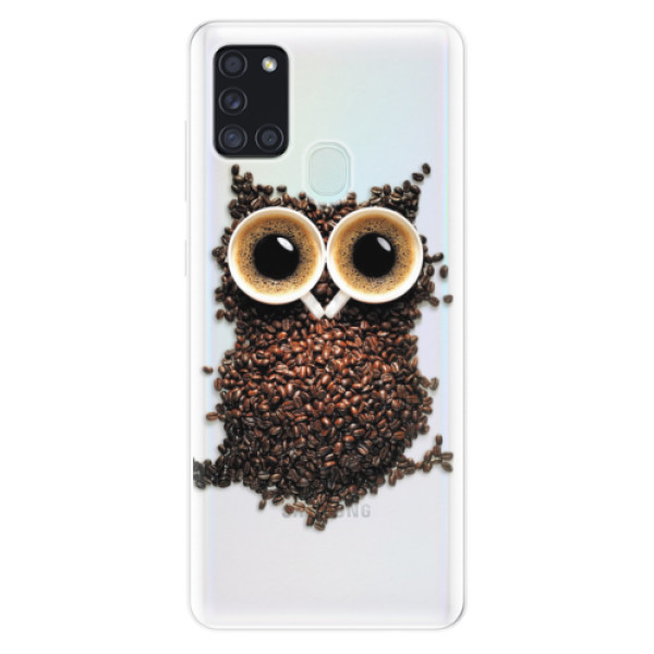 E-shop Odolné silikónové puzdro iSaprio - Owl And Coffee - Samsung Galaxy A21s