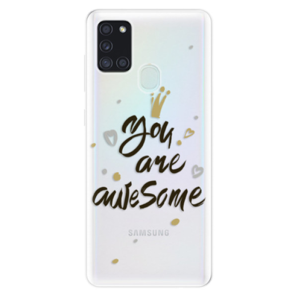 Odolné silikónové puzdro iSaprio - You Are Awesome - black - Samsung Galaxy A21s