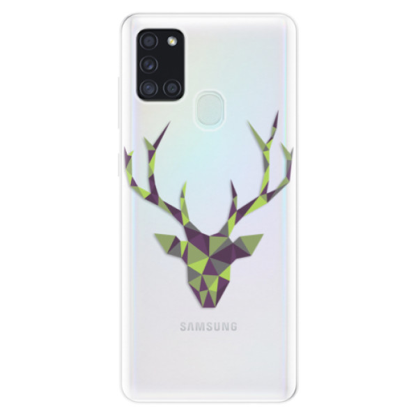 Odolné silikónové puzdro iSaprio - Deer Green - Samsung Galaxy A21s