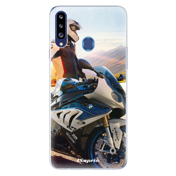 Odolné silikónové puzdro iSaprio - Motorcycle 10 - Samsung Galaxy A20s