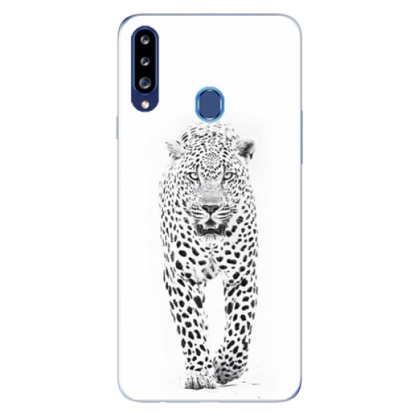 Odolné silikónové puzdro iSaprio - White Jaguar - Samsung Galaxy A20s