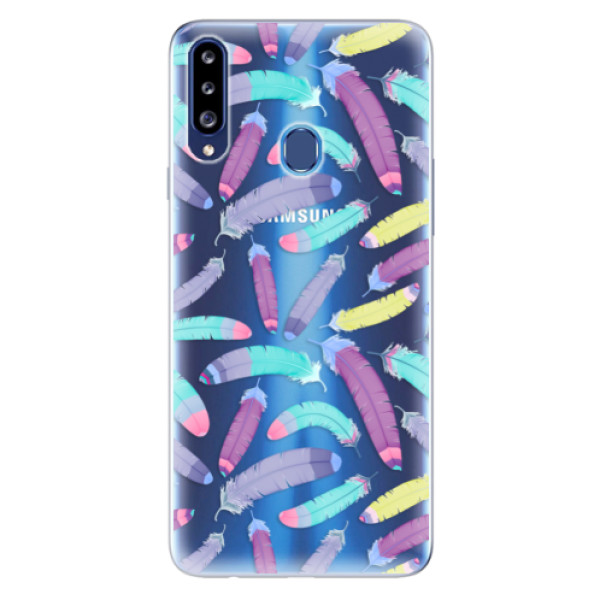 Odolné silikónové puzdro iSaprio - Feather Pattern 01 - Samsung Galaxy A20s