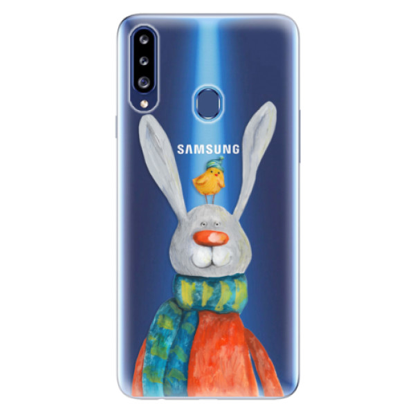 Odolné silikónové puzdro iSaprio - Rabbit And Bird - Samsung Galaxy A20s