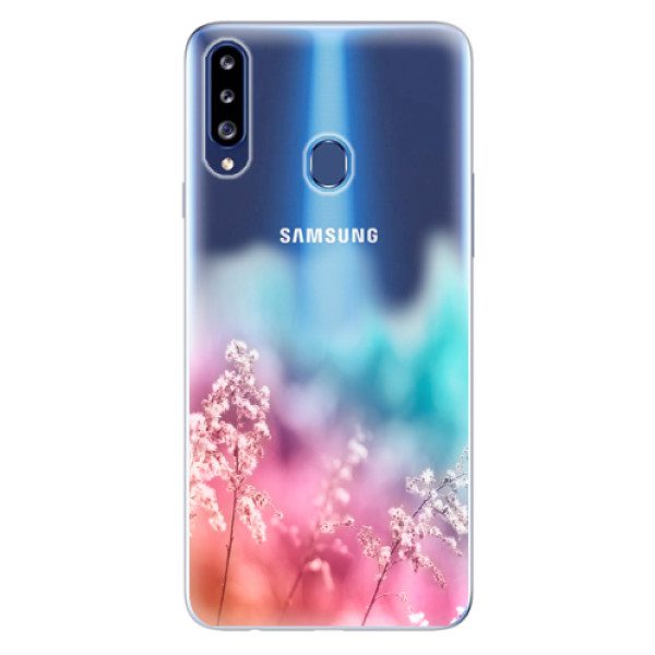 Odolné silikónové puzdro iSaprio - Rainbow Grass - Samsung Galaxy A20s