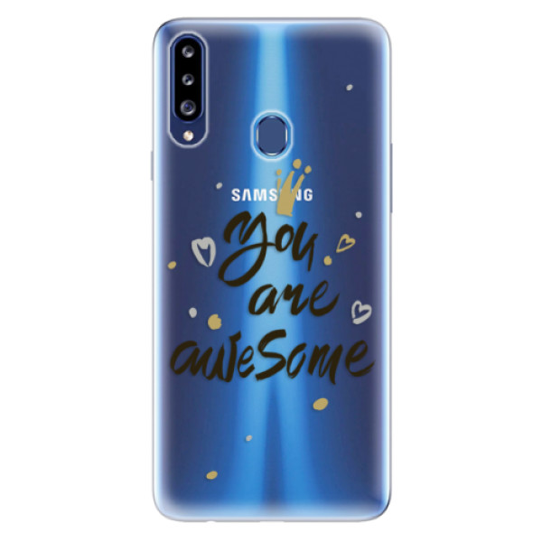 Odolné silikónové puzdro iSaprio - You Are Awesome - black - Samsung Galaxy A20s