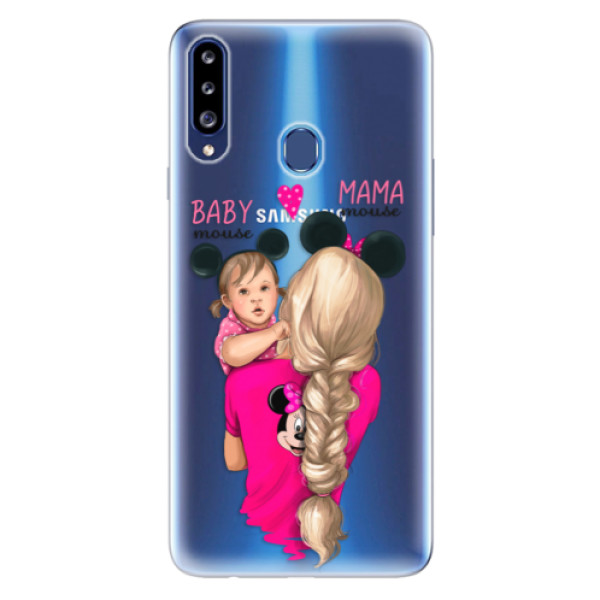 Odolné silikónové puzdro iSaprio - Mama Mouse Blond and Girl - Samsung Galaxy A20s