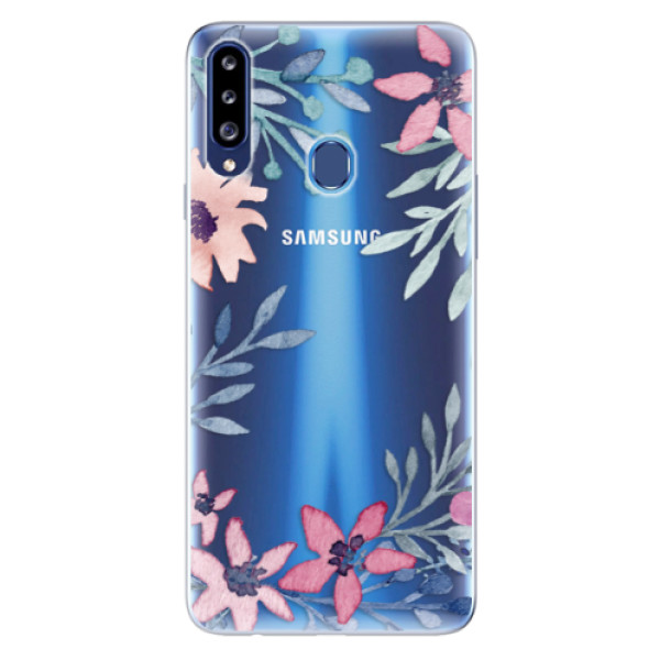 Odolné silikónové puzdro iSaprio - Leaves and Flowers - Samsung Galaxy A20s