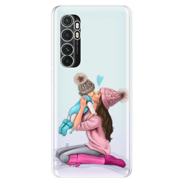 Odolné silikónové puzdro iSaprio - Kissing Mom - Brunette and Boy - Xiaomi Mi Note 10 Lite