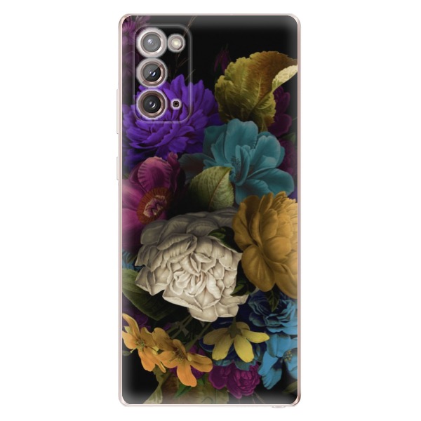 Odolné silikónové puzdro iSaprio - Dark Flowers - Samsung Galaxy Note 20