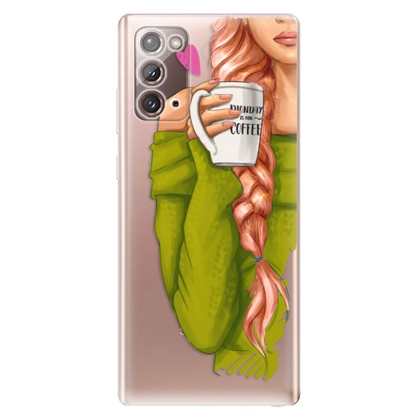 Odolné silikónové puzdro iSaprio - My Coffe and Redhead Girl - Samsung Galaxy Note 20