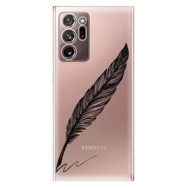 Odolné silikónové puzdro iSaprio - Writing By Feather - black - Samsung Galaxy Note 20 Ultra
