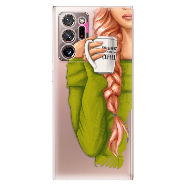 Odolné silikónové puzdro iSaprio - My Coffe and Redhead Girl - Samsung Galaxy Note 20 Ultra