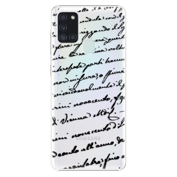 Plastové puzdro iSaprio - Handwriting 01 - black - Samsung Galaxy A21s