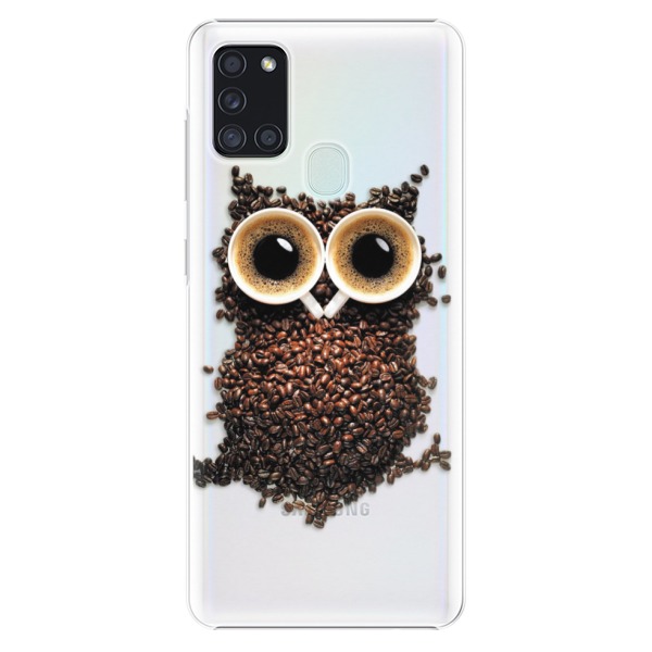 Plastové puzdro iSaprio - Owl And Coffee - Samsung Galaxy A21s