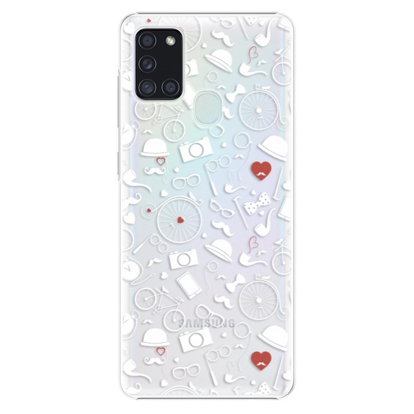 Plastové puzdro iSaprio - Vintage Pattern 01 - white - Samsung Galaxy A21s