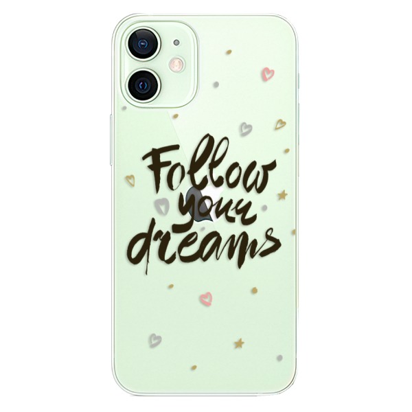 Plastové puzdro iSaprio - Follow Your Dreams - black - iPhone 12 mini