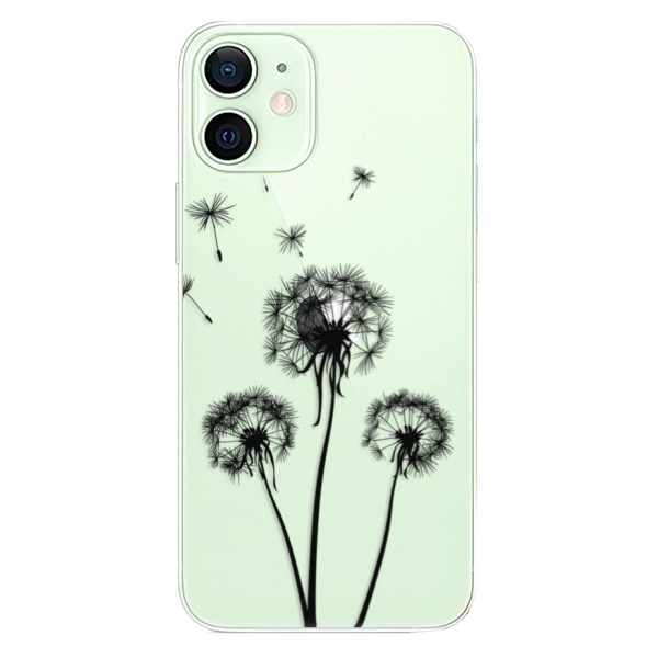 Plastové puzdro iSaprio - Three Dandelions - black - iPhone 12 mini