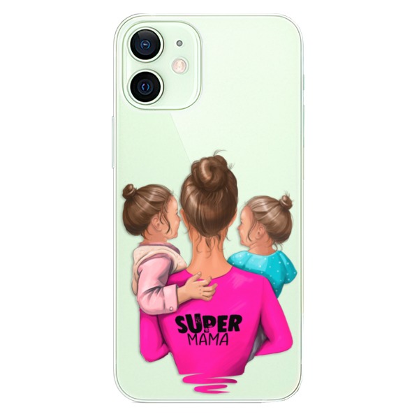 Plastové puzdro iSaprio - Super Mama - Two Girls - iPhone 12 mini