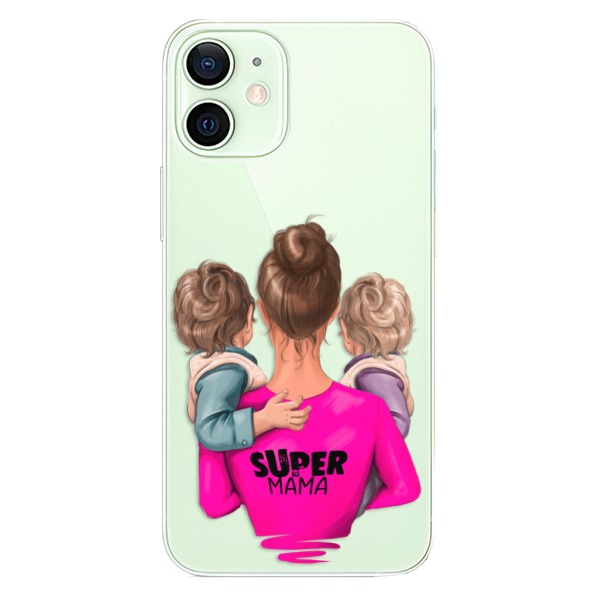 Plastové puzdro iSaprio - Super Mama - Two Boys - iPhone 12 mini