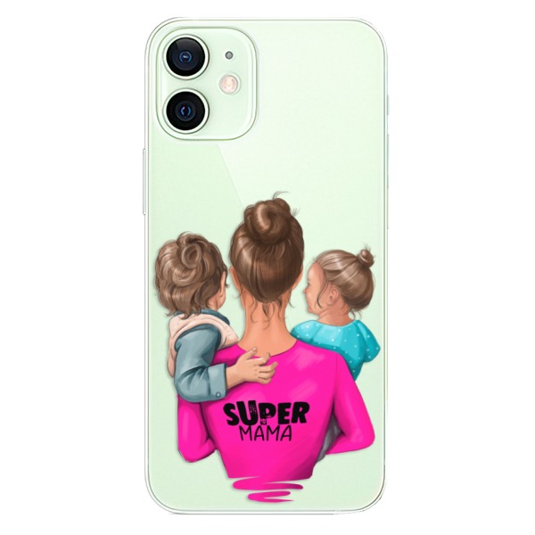 Plastové puzdro iSaprio - Super Mama - Boy and Girl - iPhone 12 mini