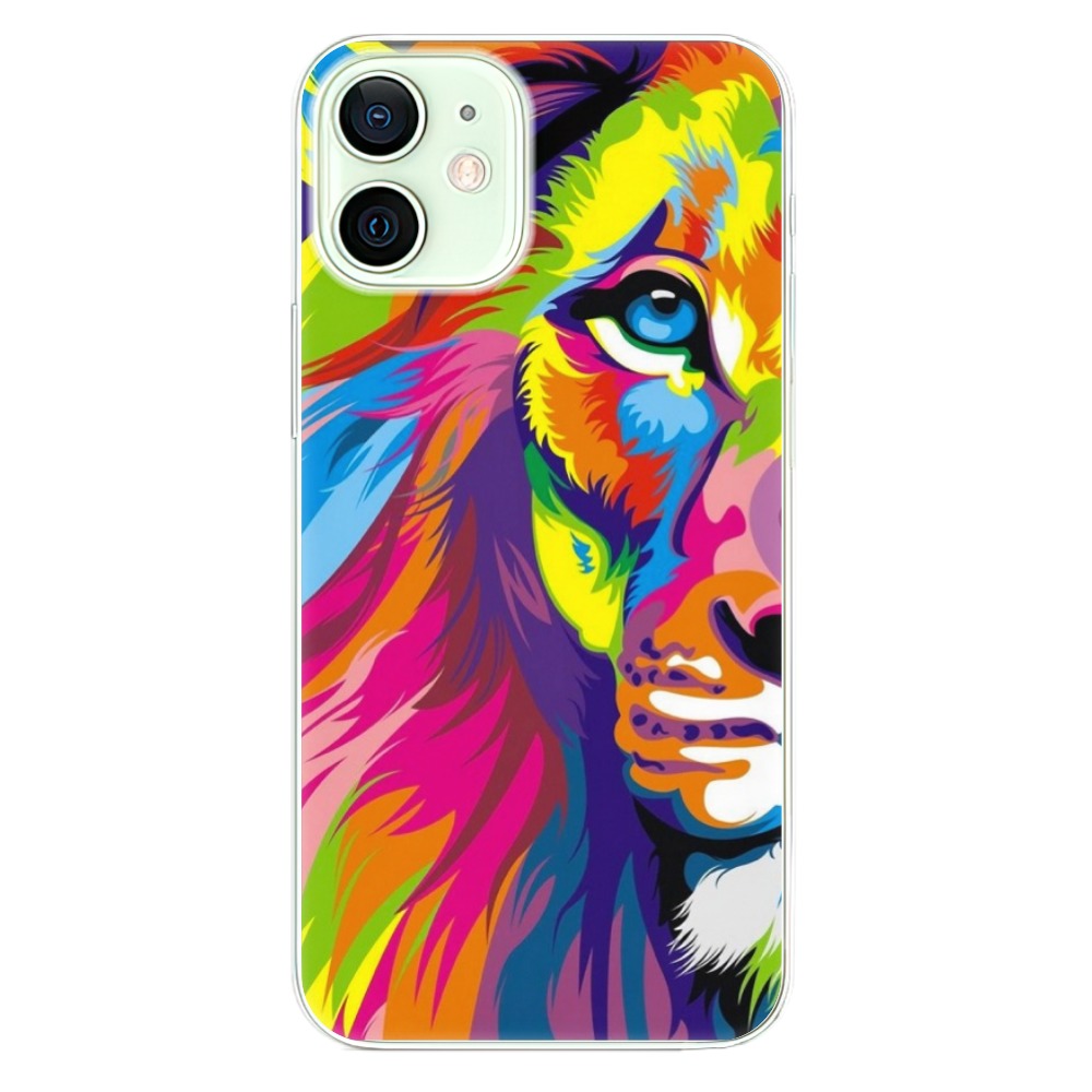 Odolné silikónové puzdro iSaprio - Rainbow Lion - iPhone 12 mini