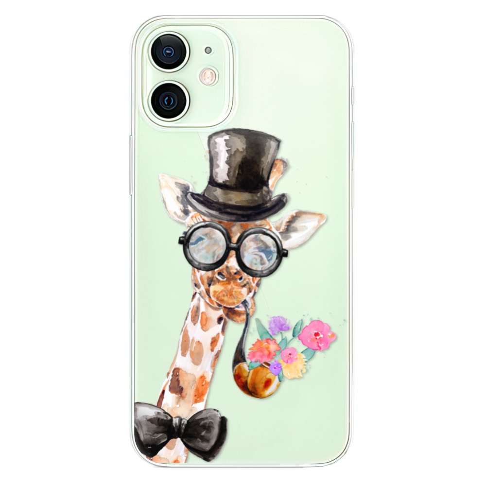 Odolné silikónové puzdro iSaprio - Sir Giraffe - iPhone 12 mini