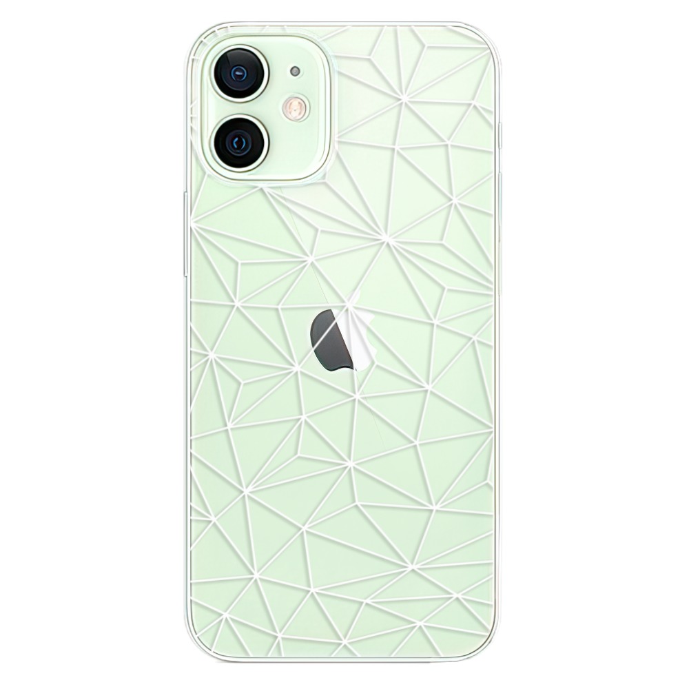 Odolné silikónové puzdro iSaprio - Abstract Triangles 03 - white - iPhone 12 mini