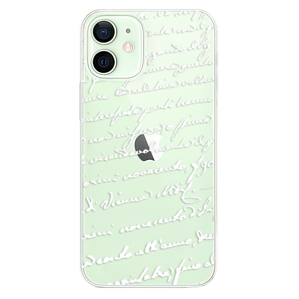 Odolné silikónové puzdro iSaprio - Handwriting 01 - white - iPhone 12 mini