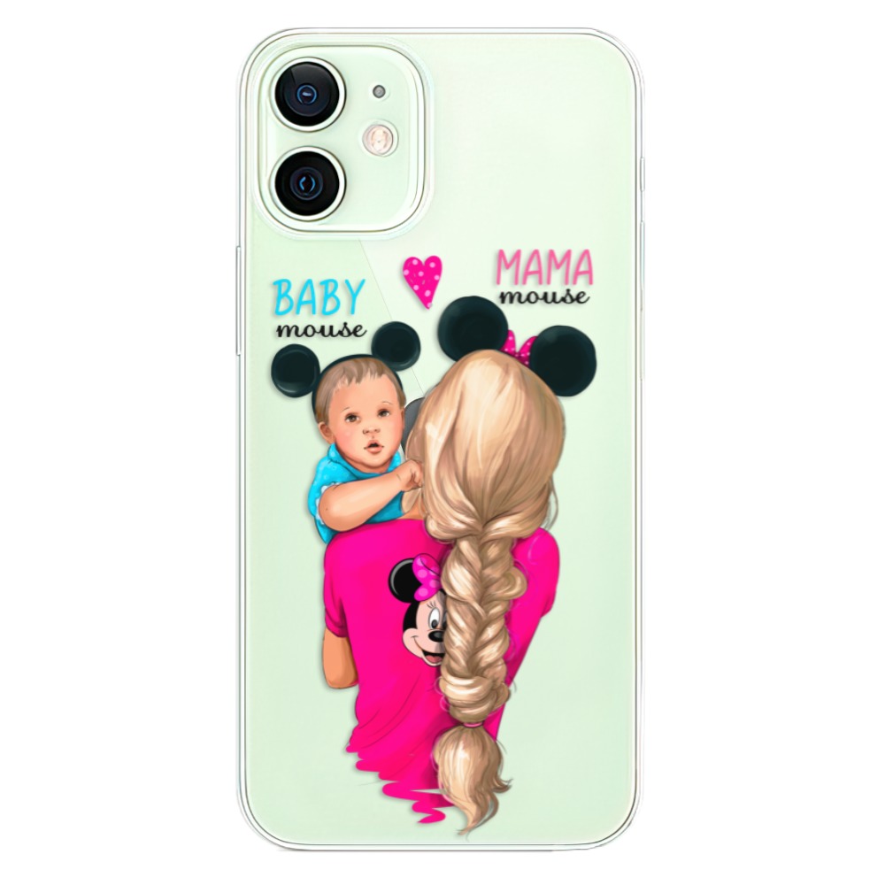 Odolné silikónové puzdro iSaprio - Mama Mouse Blonde and Boy - iPhone 12 mini