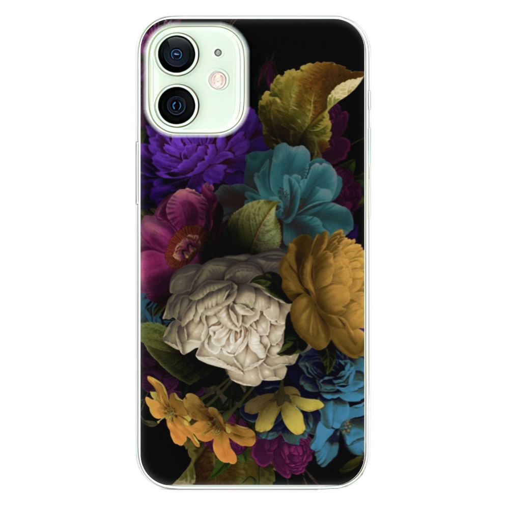 Odolné silikónové puzdro iSaprio - Dark Flowers - iPhone 12 mini