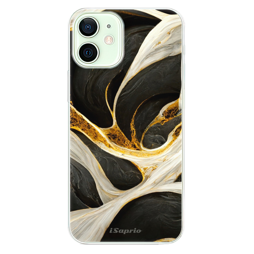 Odolné silikónové puzdro iSaprio - Black and Gold - iPhone 12 mini
