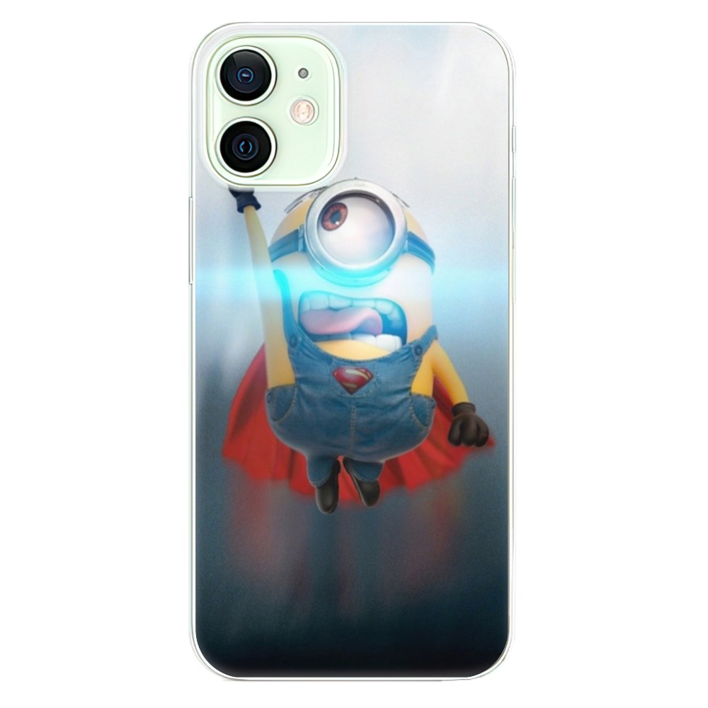 Odolné silikónové puzdro iSaprio - Mimons Superman 02 - iPhone 12