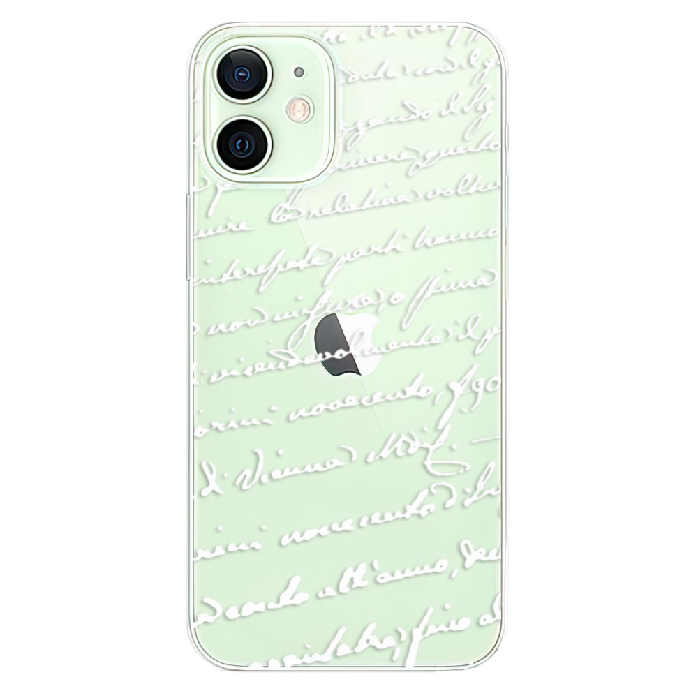 Odolné silikónové puzdro iSaprio - Handwriting 01 - white - iPhone 12