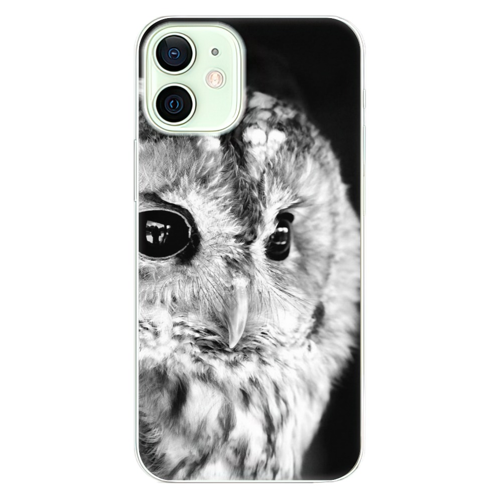 Odolné silikónové puzdro iSaprio - BW Owl - iPhone 12