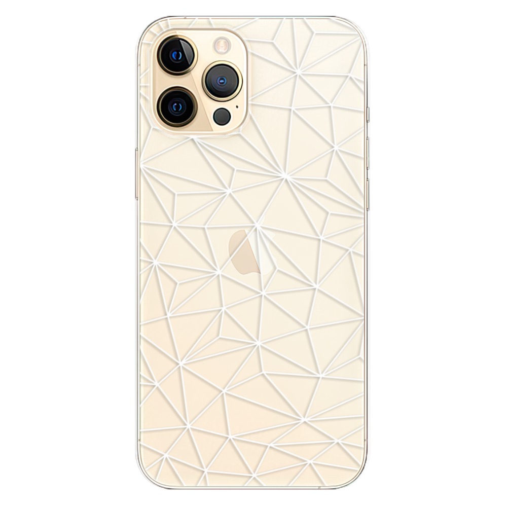 Odolné silikónové puzdro iSaprio - Abstract Triangles 03 - white - iPhone 12 Pro