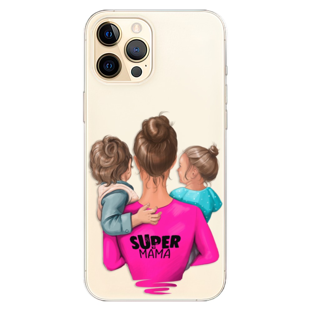 Odolné silikónové puzdro iSaprio - Super Mama - Boy and Girl - iPhone 12 Pro