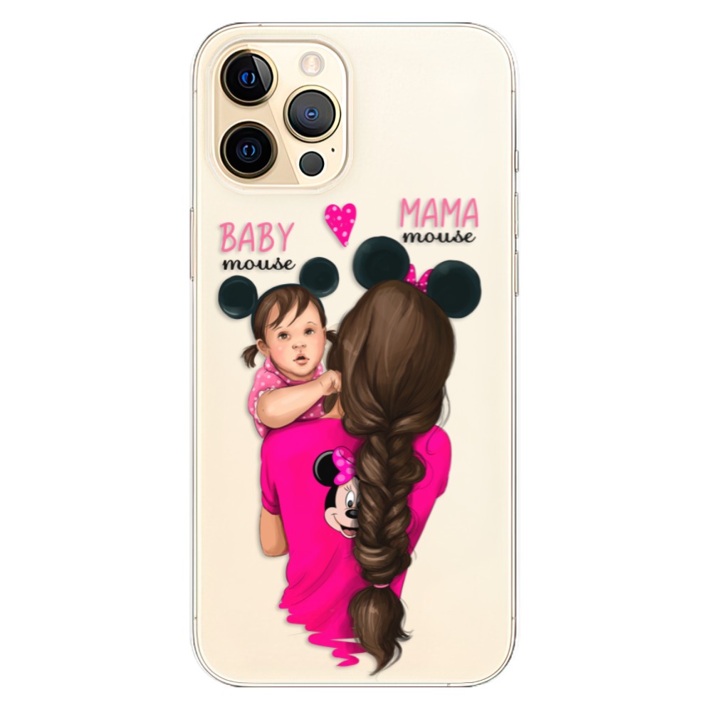 Odolné silikónové puzdro iSaprio - Mama Mouse Brunette and Girl - iPhone 12 Pro