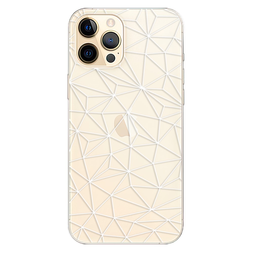 Odolné silikónové puzdro iSaprio - Abstract Triangles 03 - white - iPhone 12 Pro Max