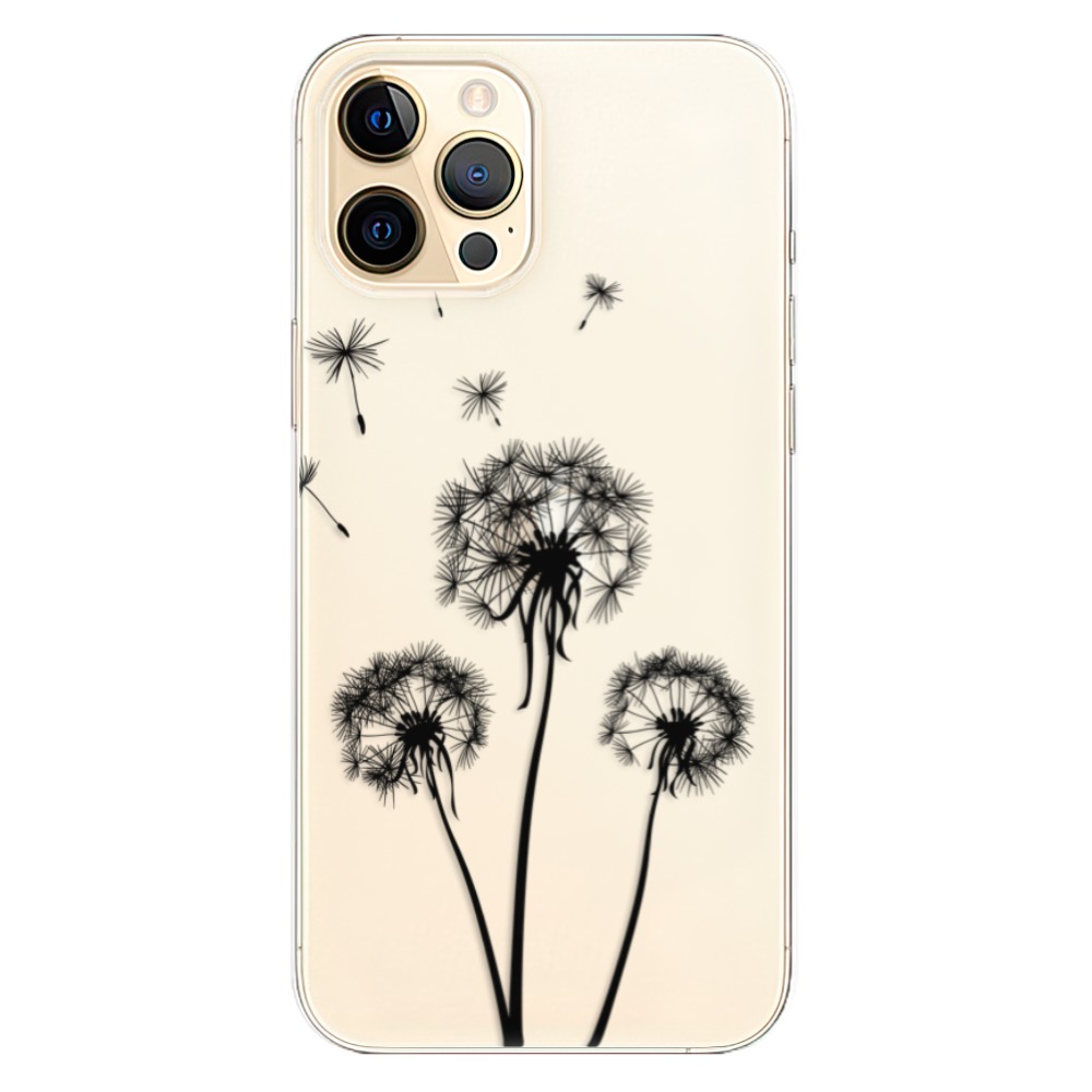 Odolné silikónové puzdro iSaprio - Three Dandelions - black - iPhone 12 Pro Max