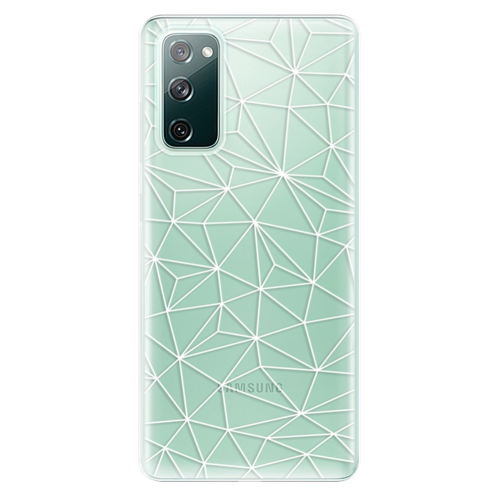Odolné silikónové puzdro iSaprio - Abstract Triangles 03 - white - Samsung Galaxy S20 FE