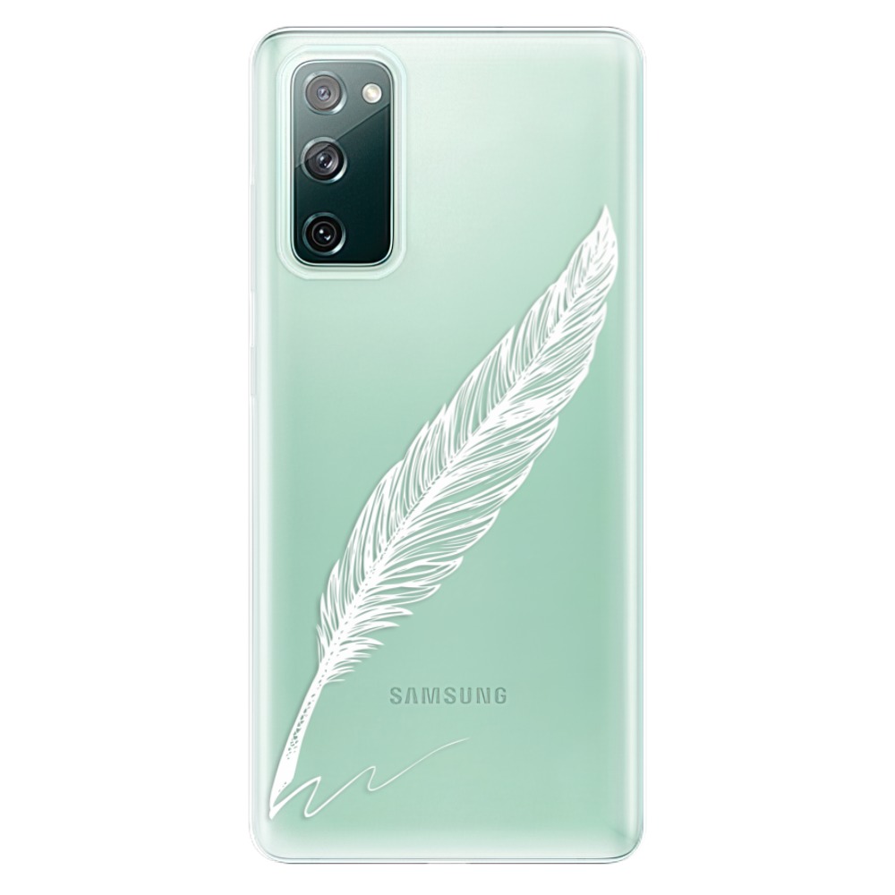 Odolné silikónové puzdro iSaprio - Writing By Feather - white - Samsung Galaxy S20 FE