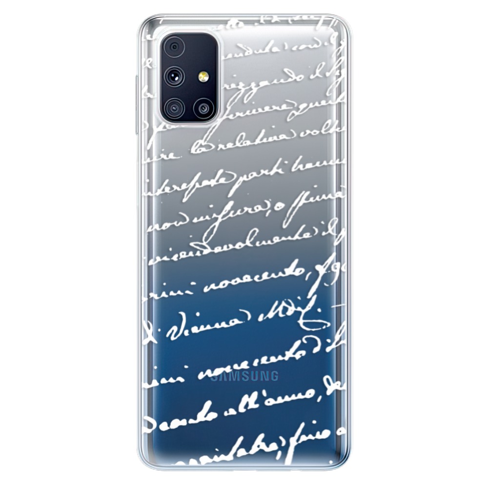 Odolné silikónové puzdro iSaprio - Handwriting 01 - white - Samsung Galaxy M31s