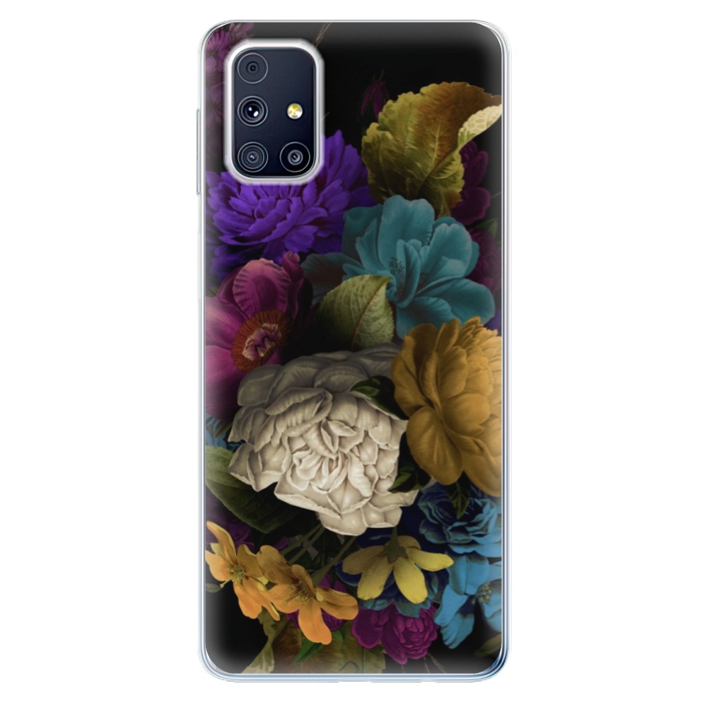 Odolné silikónové puzdro iSaprio - Dark Flowers - Samsung Galaxy M31s