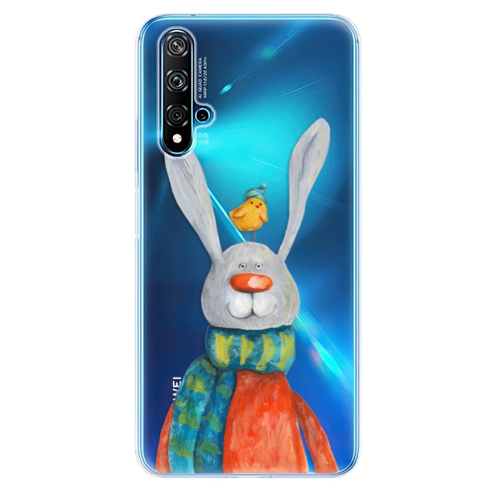 Odolné silikónové puzdro iSaprio - Rabbit And Bird - Huawei Nova 5T